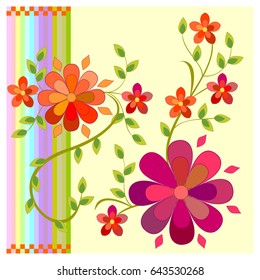 Flower design for greeting cards. Vector illustration.
