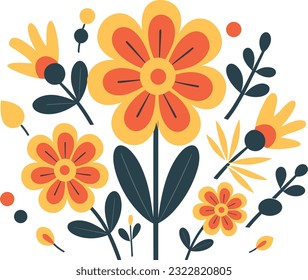 flower design illustration for logo, wall art, sticker and printing.