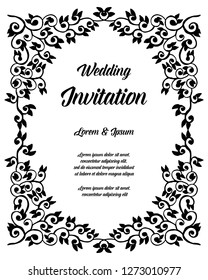 Flower design for invitation card hand draw vector art