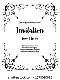 Flower design for invitation card hand drawn vector art