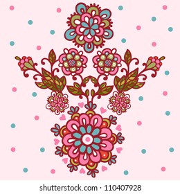 Flower design isolated elements. Floral background.