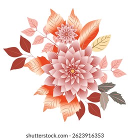 Flower Design Isolated on White background. Vector Illustration.