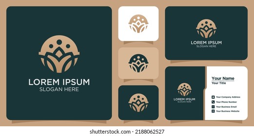 flower design logo for beauty care and business card