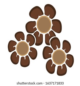 Flower design logo vector with brown color