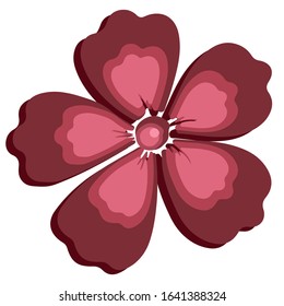 Flower design logo vector with pink and maroon color