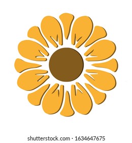 Flower design logo vector with yellow color