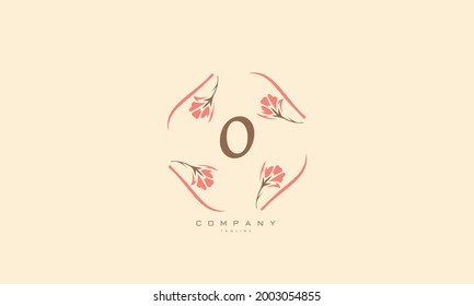 Flower design of O alphabet letter logo icon. Company business typography with flower pattern