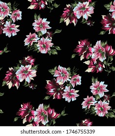 diseño de flores en fondo negro