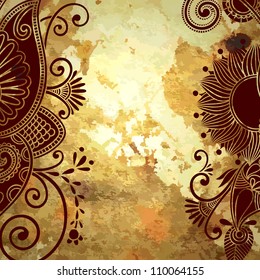 flower design on grunge background