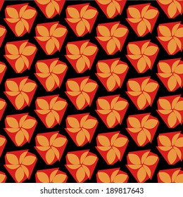 flower design on grunge background with ornament. Vector