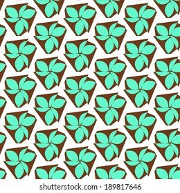 flower design on grunge background with ornament. Vector