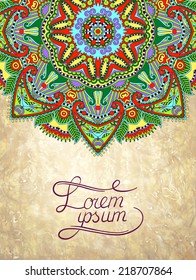 flower design on grunge background, vector illustration