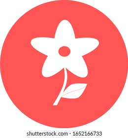 Diseño de flores en el fondo rojo. Ilustración vectorial. Icono de flor, logotipo