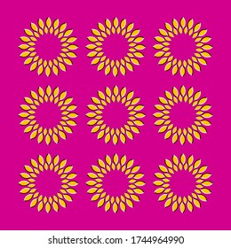 
Diseño de flores en ilusión óptica