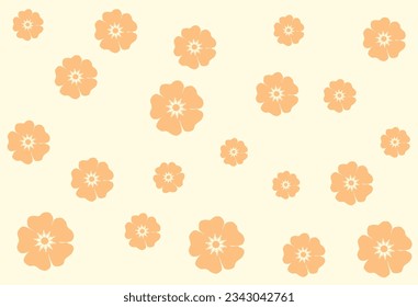 flower design with orange colors from the sixties and the seventies. Vector illustration of flowers