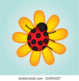 flower design over blue  background vector illustration 