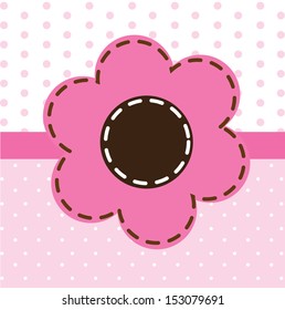 flower design over dotted background vector illustration 