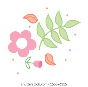 flower design over white background vector illustration  