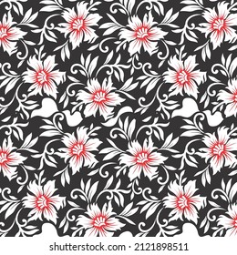 Flower design pattern. Endless print. Stock vector illustration. wall, fabric, tile, surface, paper print. background, texture use.