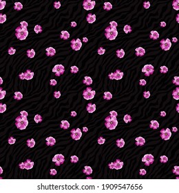 diseño floral para pañuelo y huella textil. vector de fondo y patrón sin inconvenientes