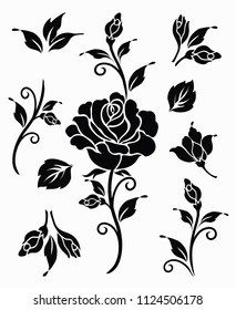 Flower Design Set Stock Vector (Royalty Free) 1124506178 | Shutterstock