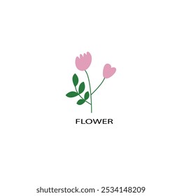 Conjunto de diseño de flores Conjunto de Vector Diseño de flores rosadas
