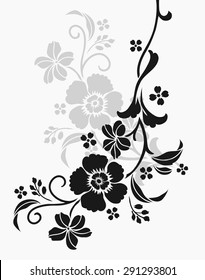 flower design sketch for pattern,lace edge