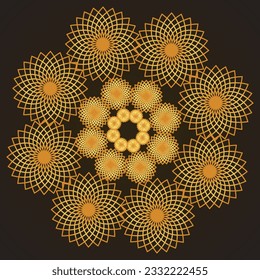 flower design, stock color mandala, Card template design, Vector illustration, Grey ornamental round pattern (mandala) on white background