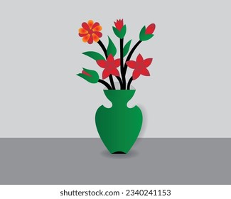Blumendesign-Vorlage , Vase-Design-Layout, moderne und kreative Blumenkunst.
