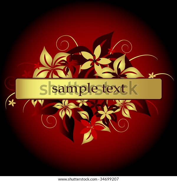 Flower design with text\
field, vector