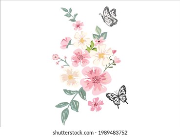 flower design vector ar thand drawn