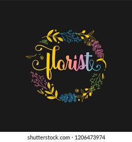 Flower design vector for florist in minimal creative luxury design.