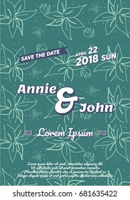 Flower Design Vector Wedding Invitation