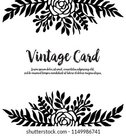 Flower design for vintage card hand draw vector illustration