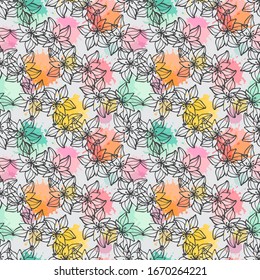 diseño floral, acuarela estampado textil - fondo vectorial