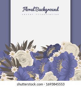 Flower designs border - blue flowers