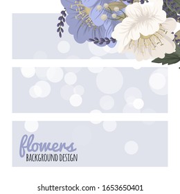 Diseño de flores borde - flores azules claras