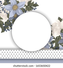 Flower designs border - light blue flowers