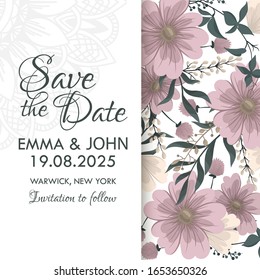 Flower designs border - pink flowers