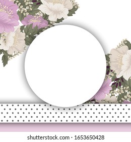 Flower designs border - pink flowers