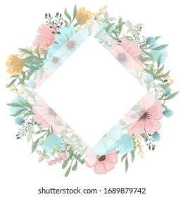 Flower designs border - spring flowers