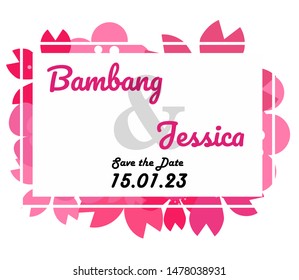 flower designs for wedding invitations and party invitations, flower elements, pink and red, white and pink and red