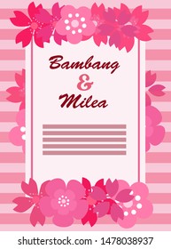 flower designs for wedding invitations and party invitations, flower elements, pink and red, white and pink and red