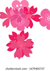 flower designs for wedding invitations and party invitations, flower elements, pink and red, white and pink and red