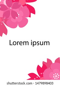 flower designs for wedding invitations and party invitations, flower elements, pink and red, white and pink and red