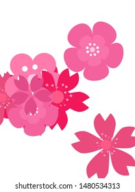 flower designs for wedding invitations and party invitations, flower elements, pink and red, white and pink and red