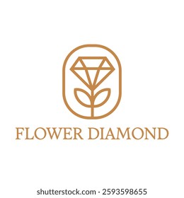 flower diamond florist flat minimalist logo design