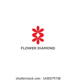 flower diamond logo. this logo made up with flower and playing card diamond in the creative way. It can be used for flower shop, reward company or boutique and spa company. 