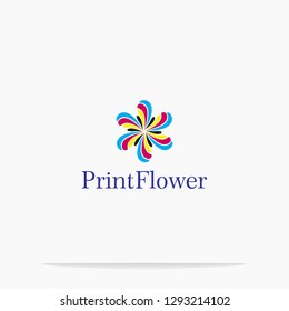 Flower Digital print logo design template, 