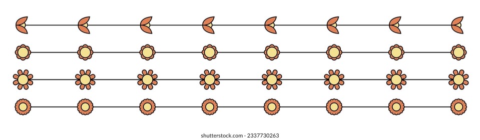 Flower divider collection vector illustration